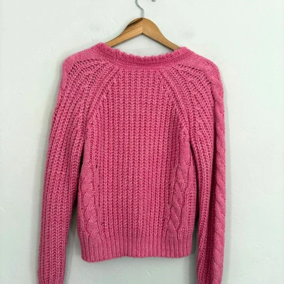 Sundance Knit Cardigan Women Size Small Pink Chunky Long Sleeve - Picture 9 of 11